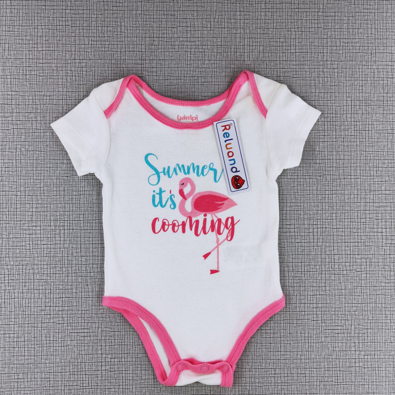 Body blanco filo rosa "summer it's cooming"