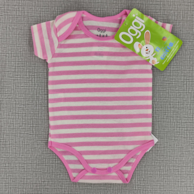 Body blanco con rayas rosada