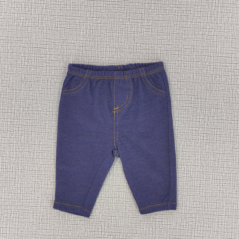 Pantalón de algodón con bordado de jean