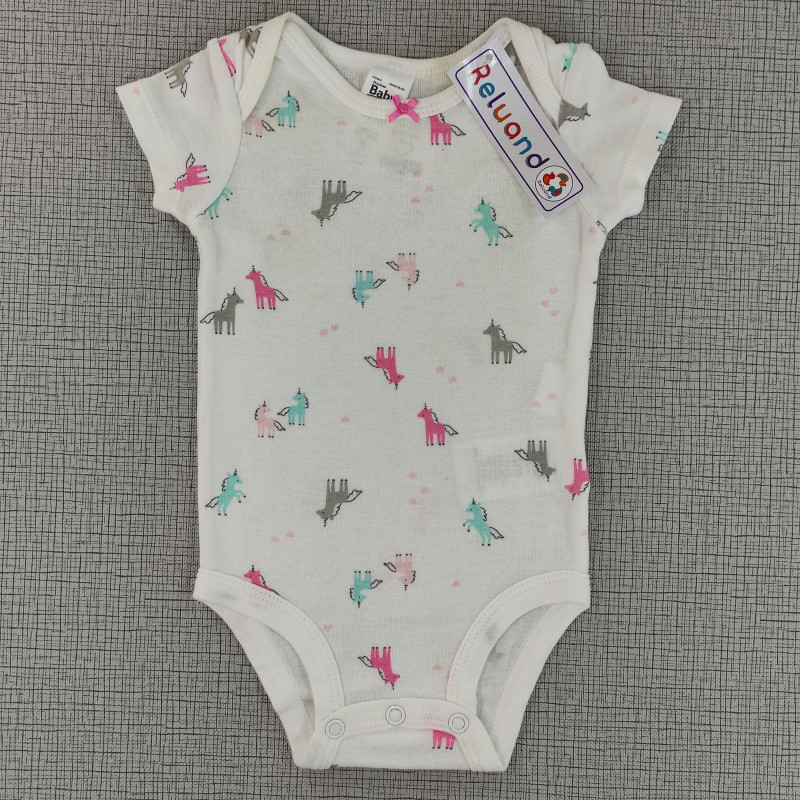 Body blanco con estampado de unicornio de colores